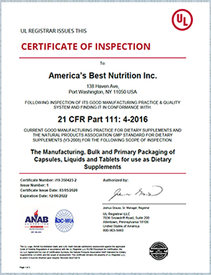 America's Best Nutrition Inc, Image